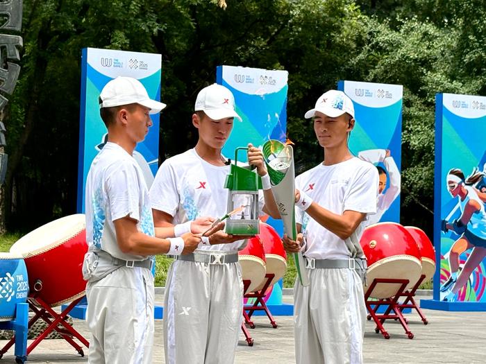世运会火炬传递现场（央广网见习记者  唐诗敏  摄）